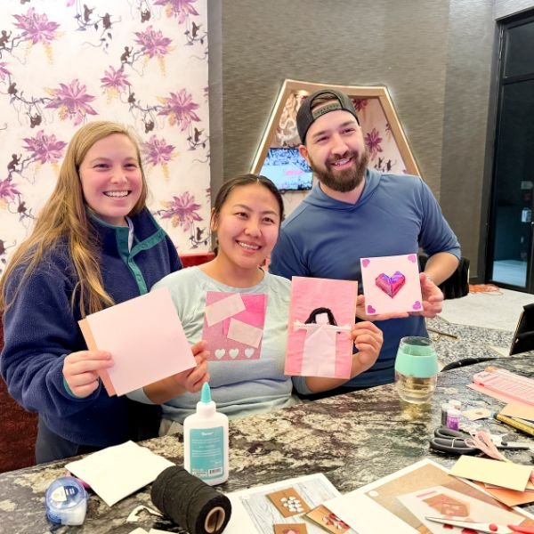 McKenzie residents with Valentine's Day Cards